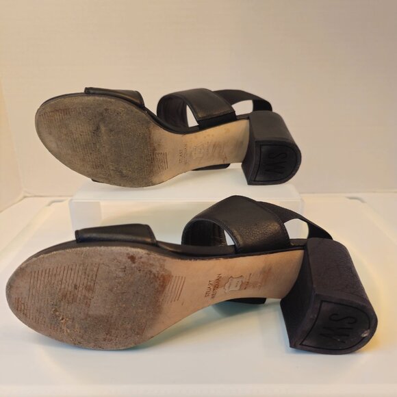 Stuart Weitzman Accesschorus Heeled Sandals Strap Stretc Black Size 6B/36 - Picture 10 of 12